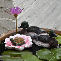Outdoor Garden Emulation Floating water Ducks Lotus Pendulum resin Turtle Fake Mountain Fish Tank Waterscape Fish Pool Decoration