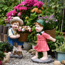 Cute new boys and girls flower pots garden decoration outdoor ornaments creative personality large succulents potted plants