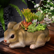 European-style large rabbit succulents flower pot creative cute simulation animal shape potted resin gardening ornaments