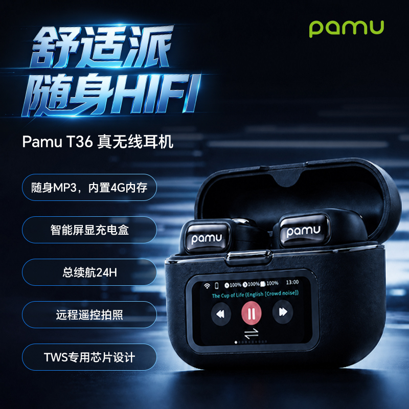 Pamu T36 True Wireless Bluetooth Earphones Clip-On High-Quality Sound Long Battery Life Collector's Edition