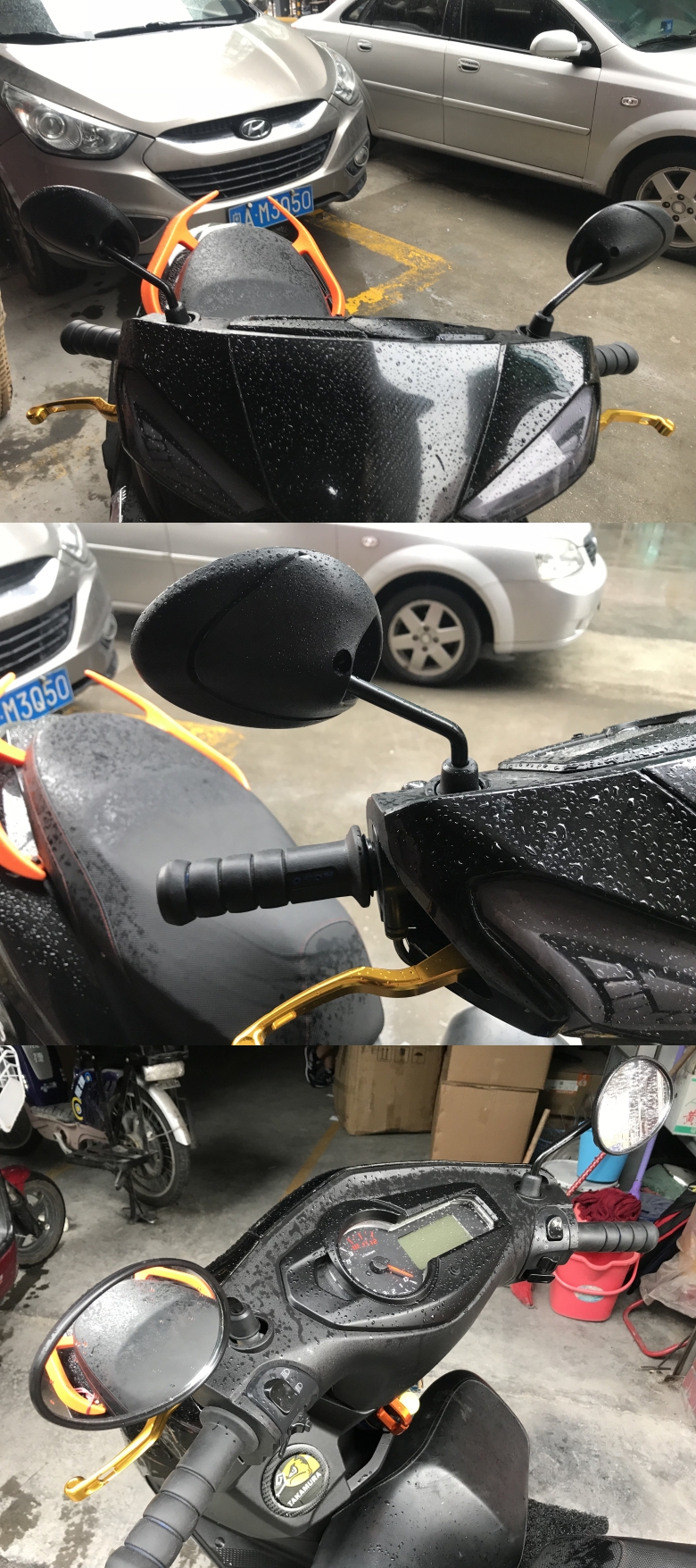 . Xe máy điện xe máy sửa đổi gương đảo ngược phổ quát sau ba thế hệ của BWS mát mẻ kỳ lạ rùa điện phía sau gương - Xe máy lại gương gương xe máy tròn
