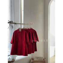 Bora Korean mens and womens woolen coats autumn and winter clothing for small and medium-sized babies new red style long coat