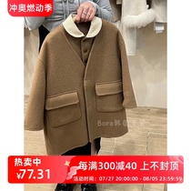Bora Korean Korean mens and womens woolen coats autumn and winter clothing for small and medium-sized babies new thickened western-style long coat