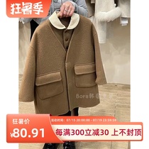Bora Korean mens and womens woolen coats autumn and winter clothing for small and medium-sized babies new thickened western-style long coat