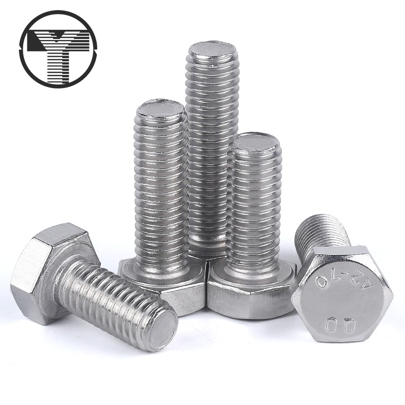 304 Stainless steel hexagon bolt screw M6M8 10 12 20 25 30 40 50-150(M6 M8