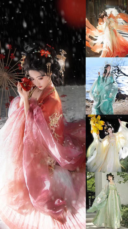 Seven Fairy Han Dynasty New Tang-Made Confucian Skirt Red Orange Yellow Green Blue Purple Ancient City Photography Travel Photography Elegant Daily Fairy Skirt