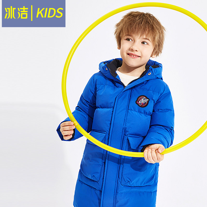 Ice Kit 2022 new children's down clothes CUHK Scout Thickening Boy Mid-Length Astronaut Warm Coat 