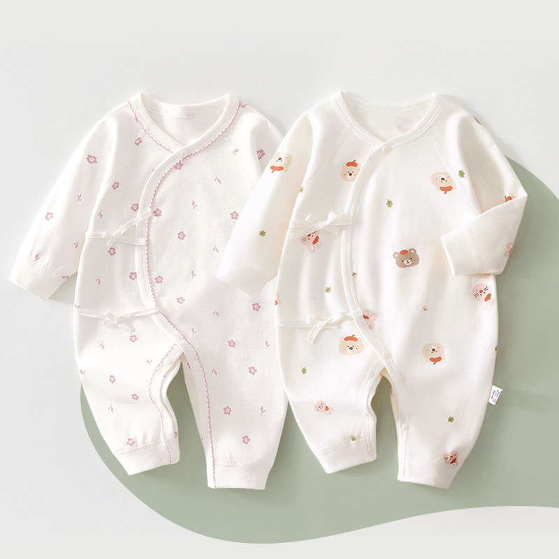 All-Cotton Newborn Monk-Style Clothing, Baby Clothes, Autumn Romper, Soft Long-Sleeve Sleepwear, Baby Jumpsuit, Two-Piece Set — 6