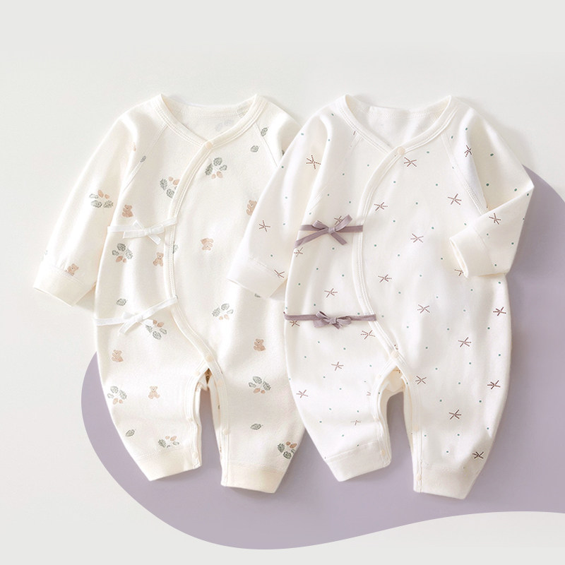 All-Cotton Newborn Monk-Style Clothing, Baby Clothes, Autumn Romper, Soft Long-Sleeve Sleepwear, Baby Jumpsuit, Two-Piece Set — 3