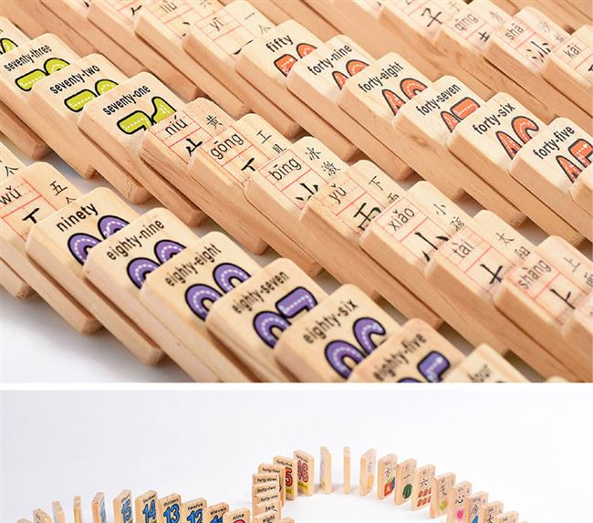Xây dựng khối đồ chơi trẻ em lắp ráp câu đố phát triển trí thông minh bé trai và bé gái domino bằng gỗ - Khối xây dựng đồ chơi cho bé 4 tuổi