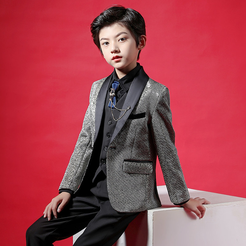 Children's suits suit boy gown handsome flower boy boy Western suit jacket host piano to play gown