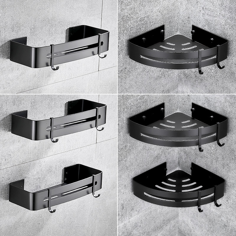 Shower Room Shelf for Shampoo and Body Wash, Hanging Bathroom Organizer, No-Drill Rectangular Storage Rack