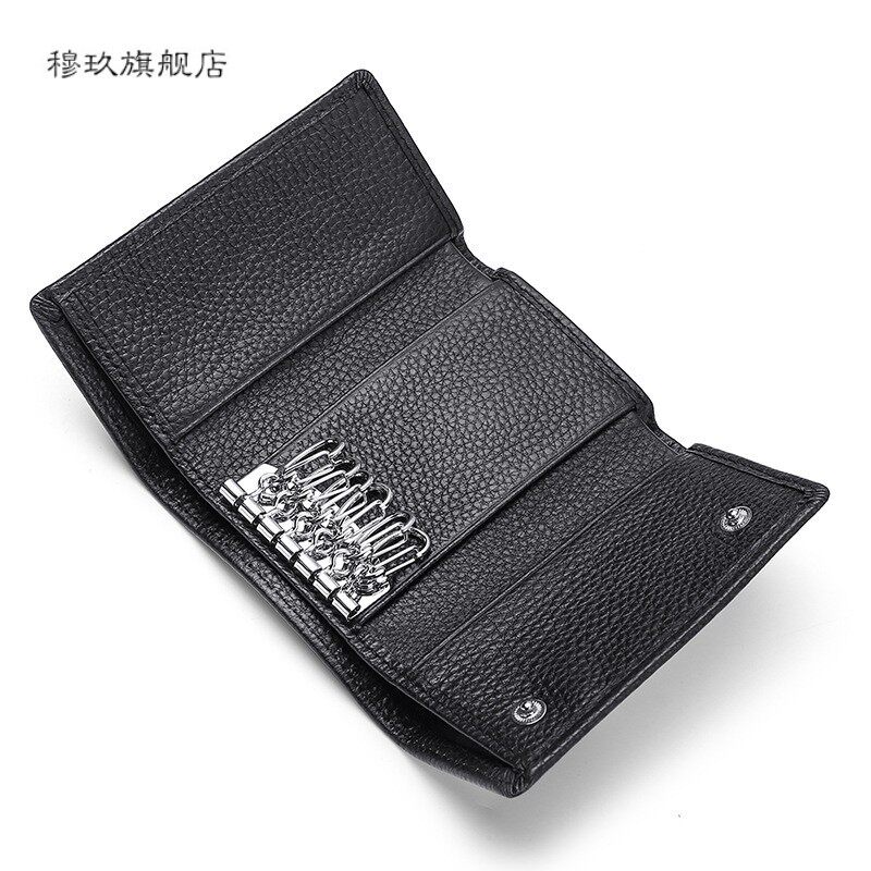 2021 New Head Layer Bull Leather Key Bag Hot Pin Genuine Leather Lady Zero Wallet Brief Cute Feature Key Bag