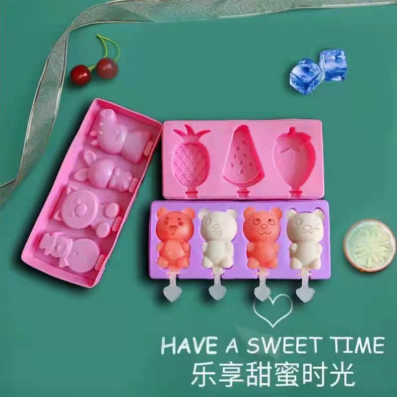 Ice cream mold cartoon food grade silicone non-toxic household home-made ice cream ice cream ice cup