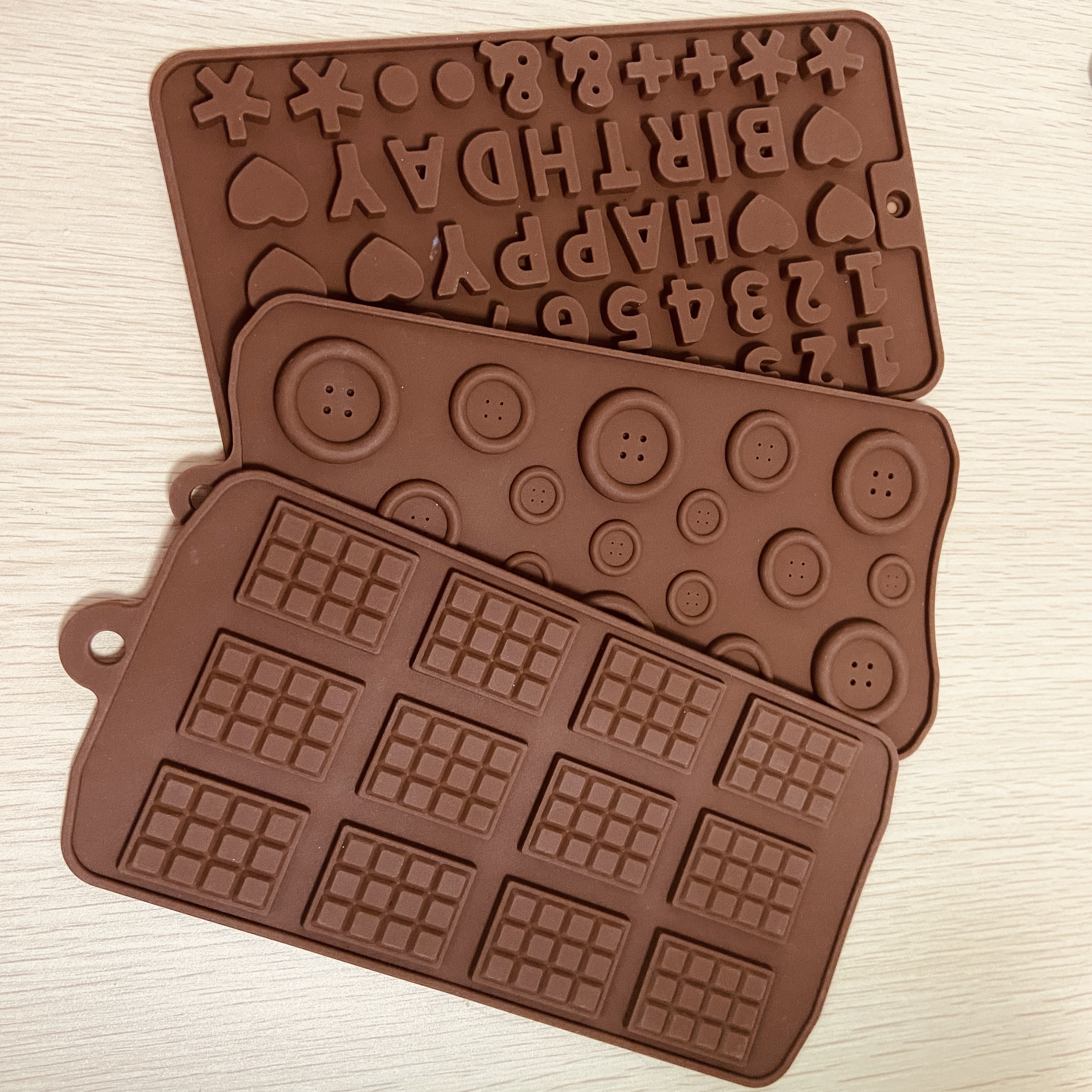 Number letter button silicone mold DIY handmade chocolate creative birthday cake candle decoration ornaments