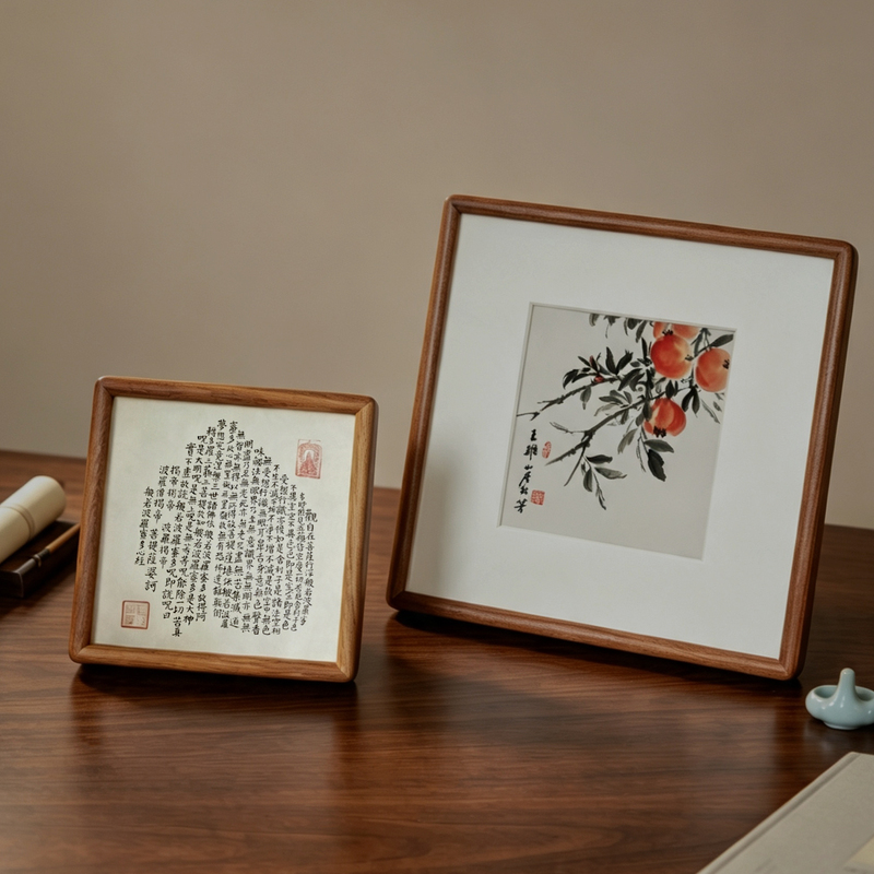 North American Black Walnut Wood Picture Frame with Rounded Corners, Mortise and Tenon Joints, Chinese Style Calligraphy and Painting Frame, Solid Wood Frame, Empty Frame North American Black Walnut Wood Picture Frame with Rounded Corners, Mortise and Tenon Joints, Chinese Style Calligraphy and Painting Frame, Solid Wood Frame, Empty Frame