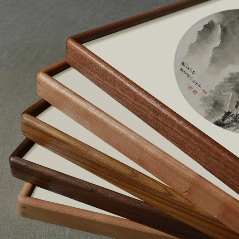 North American Black Walnut Wood Picture Frame, Empty Frame for Mounting Calligraphy and Paintings, Solid Wood Chinese-Style Calligraphy and French Painting Frame, Mortise and Tenon Original Wood Frame, Self-Assembly