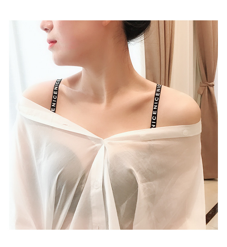 Letter double shoulder strap underwear belt invisible belt without markings exposed decorative bra strap word shoulder bandeau dress belt