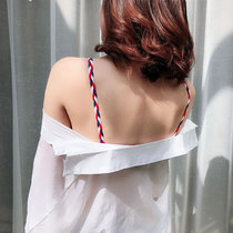  Exposed underwear with beautiful back shoulder strap Female twist shoulder strap one-word collar seaside vacation summer bra with underwear accessories
