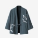 Áo gió Trung Quốc nam ngắn ren-up phong cách Trung Quốc áo choàng ba phần tư áo choàng cardigan thêu Hanfu Nhật Bản áo khoác mỏng - Áo khoác đôi