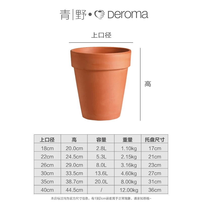 DEROMA Международная глиняная горшок succulent цветы зеленый растение пол Flooring Балкон красный глиняный горшок домашний садоводство цветочный горшок