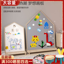 Childrens drawing board Magnetic blackboard Building Blocks Wall Two-in-one Graffiti Wall Stickerboard Magnetic Home Childrens House Big Grain