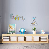 Childrens room toy storage rack living room baby sorting cabinet large capacity floor-standing solid wood storage rack storage cabinet