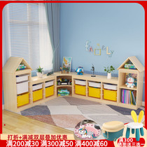Childrens toy storage rack solid wood baby multilayer sorting and sorting cabinet large capacity shelve kindergarten lockers