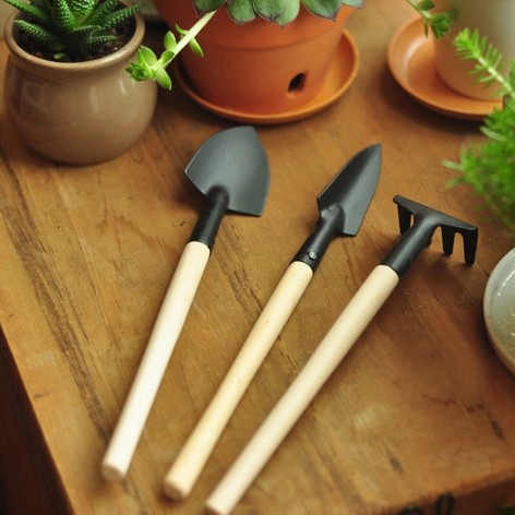 Mini gardening three-piece set Garden shovel Shovel digging tools Gardening flower planting tools set supplies