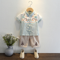 Han - suit boy 1 summer 2 performed Chinese style 3 - year - old baby summer cotton cotton - maiha school dress 4 childrens tanning dress