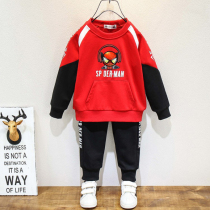 Spider-Man childrens suits baby Foreign style cartoon clothes Red Spring and Autumn sports boys spring clothes 2021 New