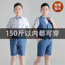 Childrens suit boys wear loose costume gown swell to increase summer short sleeve boy suit