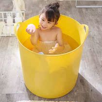 Large dirty basket soft barrel creative childrens bedroom Japanese new bath barrel general family with handcup basket