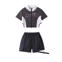 Girl Jazz Dance Costumes Children Street Dance Tide Performance Jazz Dance Suit Girl Short blouses show costumes