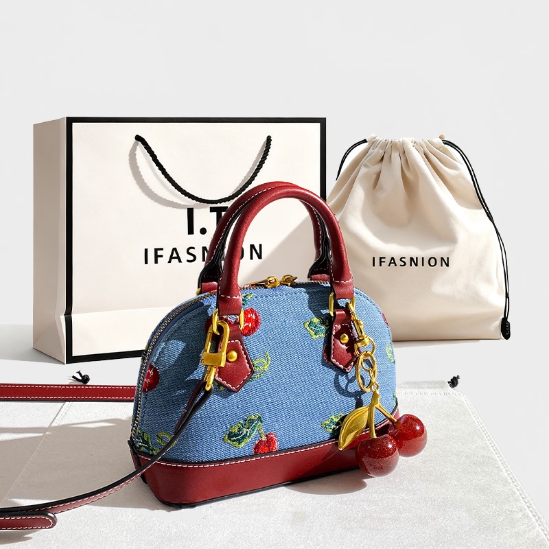 It Counter Genuine Vintage Embroidered Shell Bag for Women 2026 New Autumn and Winter High-End Color-Blocking Handbag