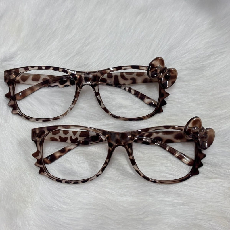 Cross-Border Women's Leopard Print Retro Kitty Cat Prescription Glasses Tortoiseshell Color Cute Plain Glasses for Photo Shoots and Dressing up