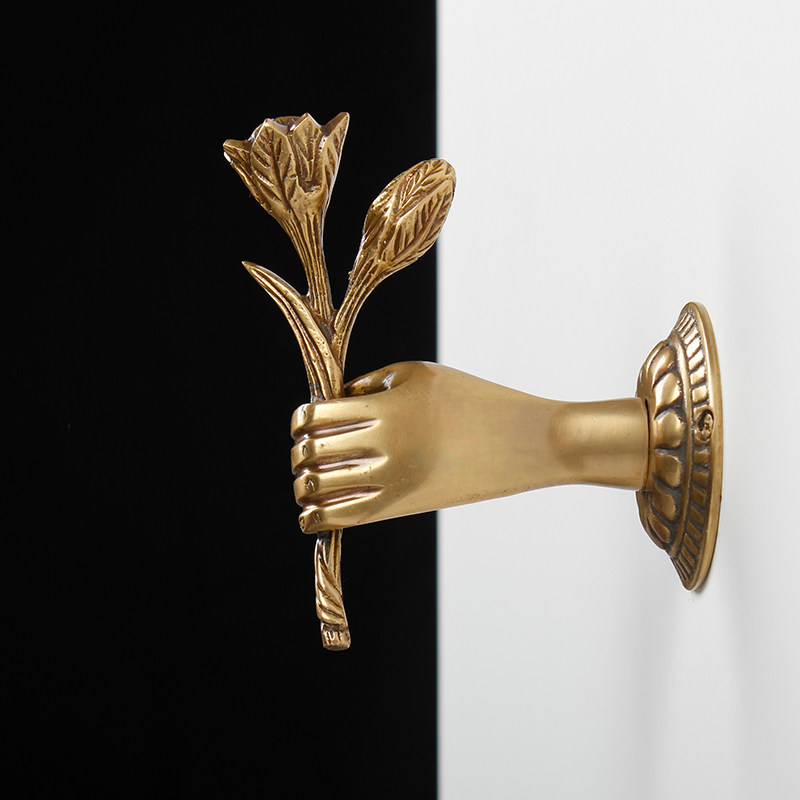 Qing Ye Original Rabbit Brass Hook Entrance Living Room Creative Animal Wall Hanging Decoration Vintage Hanger Hook