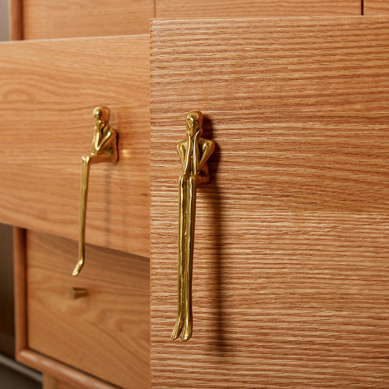 Nordic Brass Handle Light Lavish Wardrobe Door Overall Cabinet Drawers Modern Minima Gold Cabinets Creative Little Ones