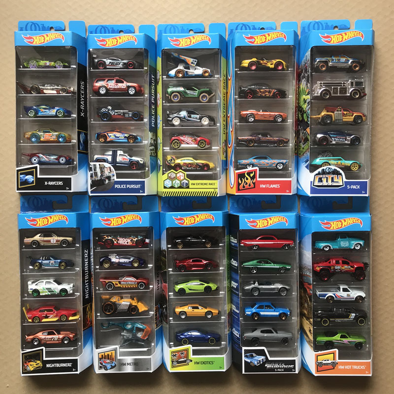 Hot Wheels Hot Traffic Combo 5-Pack 1806 Children's Car Model Toy Supercar Fast and Furious Batman