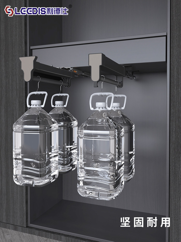 Top-Mounted Telescopic Wardrobe with Inner Sliding Rail Pants Rack, Pull-Out Clothes Rack, Hanging Rod for Home Use, Built-In Storage, Pants Hanging Track