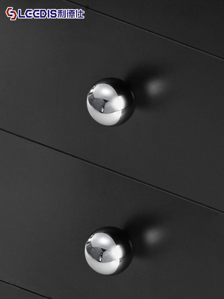 French-Style Shiny Silver Brass Cabinet Door Drawer Handle, Modern Minimalist Light Luxury Cream Style Cabinet Wardrobe Door Handle