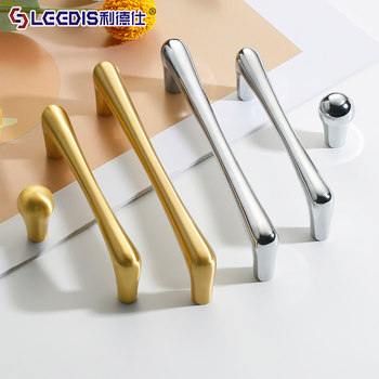 Modern Minimalist Light Luxury Brass Cabinet Wardrobe Handle French Cream Style Silver Gold Drawer Cabinet Door Handle