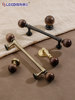 Medieval-Style Walnut Cabinet Door Handle, New Chinese-Style Antique Bronze Retro Brass Round Ball Cabinet Wardrobe Drawer Handle