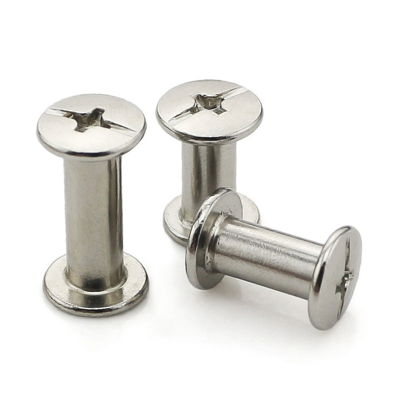 Nickel-plated primary-secondary screw ledger This screw-phase book screw recipes butt screw books Rivet Sample Book Binding Screws