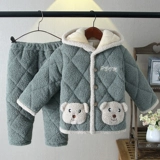 Детская демисезонная стеганая пижама, фланелевый детский коралловый бархатный зимний костюм мальчика цветочника, увеличенная толщина