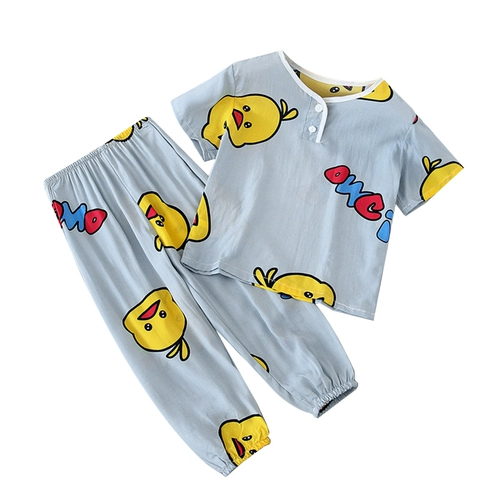 Детская летняя тонкая пижама для мальчиков, детский комплект