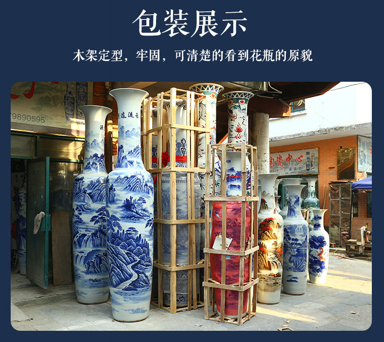 Jingdezhen ceramics by hand carved dragon xiangyun large vases, arranging flowers to decorate the sitting room TV ark, furnishing articles