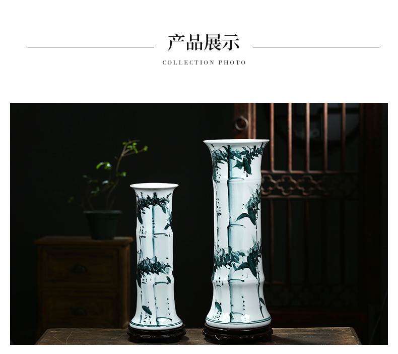 Jingdezhen ceramics vase sitting room adornment of Chinese style household furnishing articles hydroponic lucky bamboo dried flower flower vase