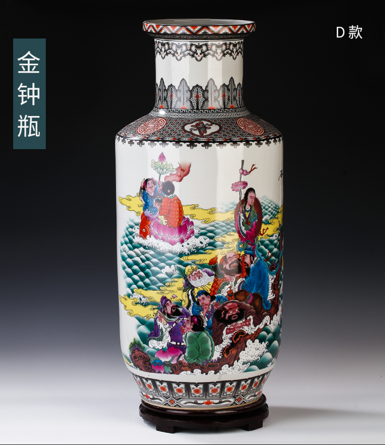 Jingdezhen ceramic famille rose high simulation of large vase flower flower with the sitting room TV ark, furnishing articles ornaments