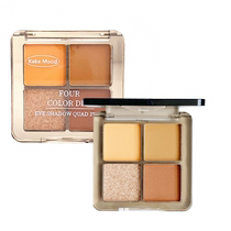 Smoky and cool feeling ~ Zaobao low saturation four-color eyeshadow palette matte anti-swelling earth-color student highlighter palette